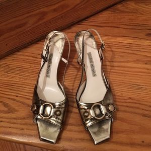 Luciano Padovan sling back kitten heel shoes